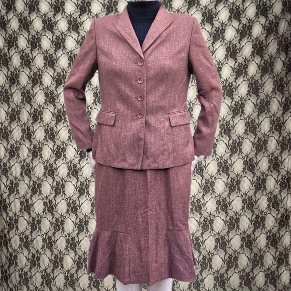 vintage 90s coord 2 piece blazer and skirt suit set collections for le suit 10p - Picture 1 of 4